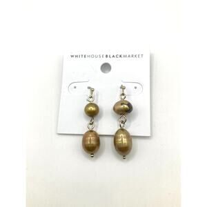 WHITE HOUSE/BLACK MARKET Semi Precious Freshwater Pearl Earrings ~1in NEW